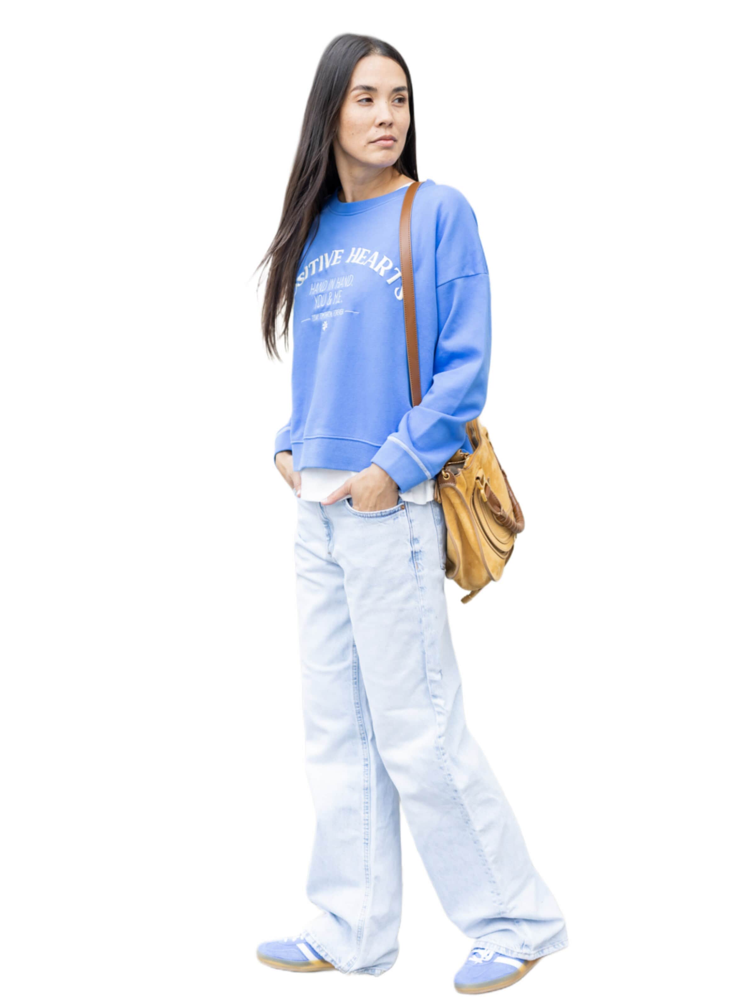 Sweat-shirt 'Sweatpullover mit Stickerei Positiv Hearts - SelinaC' LIKS. Munich en bleu : devant