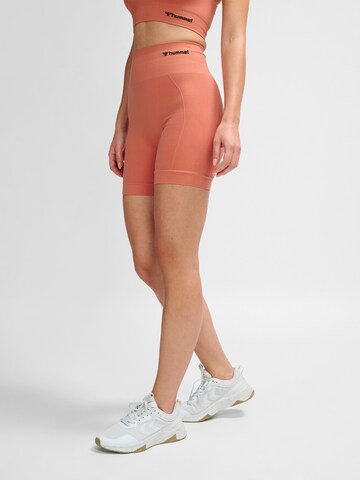 Hummel Skinny Sportbroek in Oranje