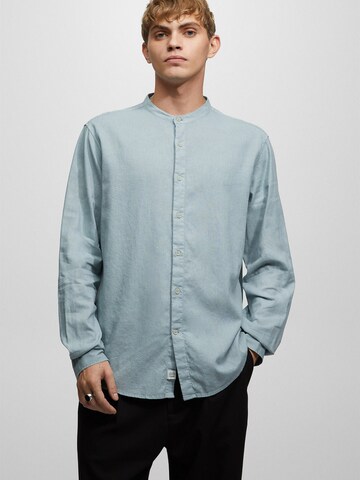 Pull&Bear Comfort fit Overhemd in Blauw: voorkant