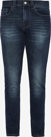 Schott NYC Slim fit Jeans in Blue: front
