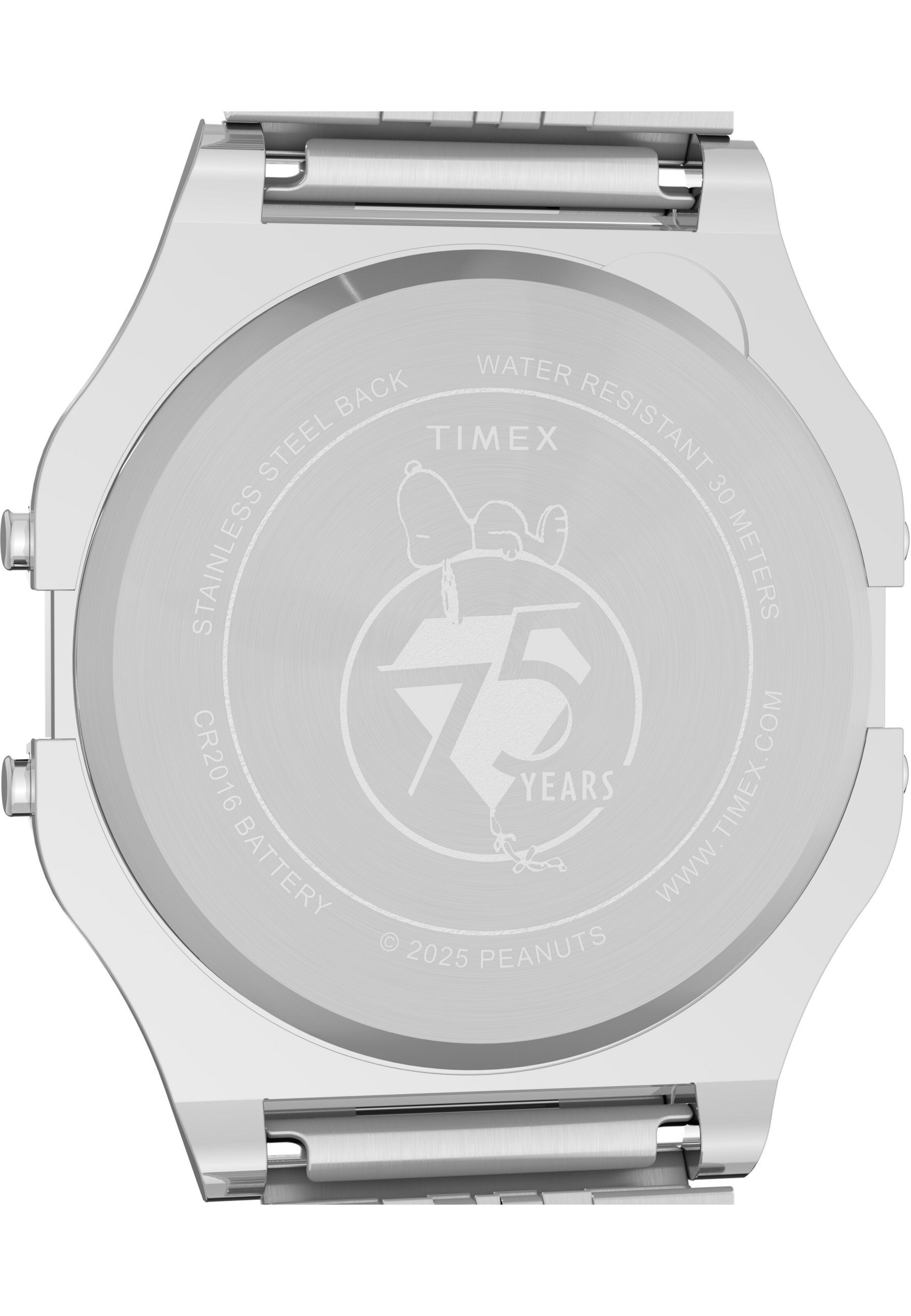 TIMEX Digitaal horloge 'Timex x Peanuts T80 75th Anniversary Edition' in Zilver