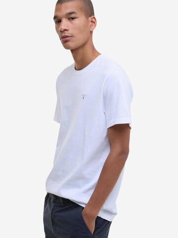 Maglietta 'TARTAN SPORTS TEE MTS0670' di Barbour in bianco