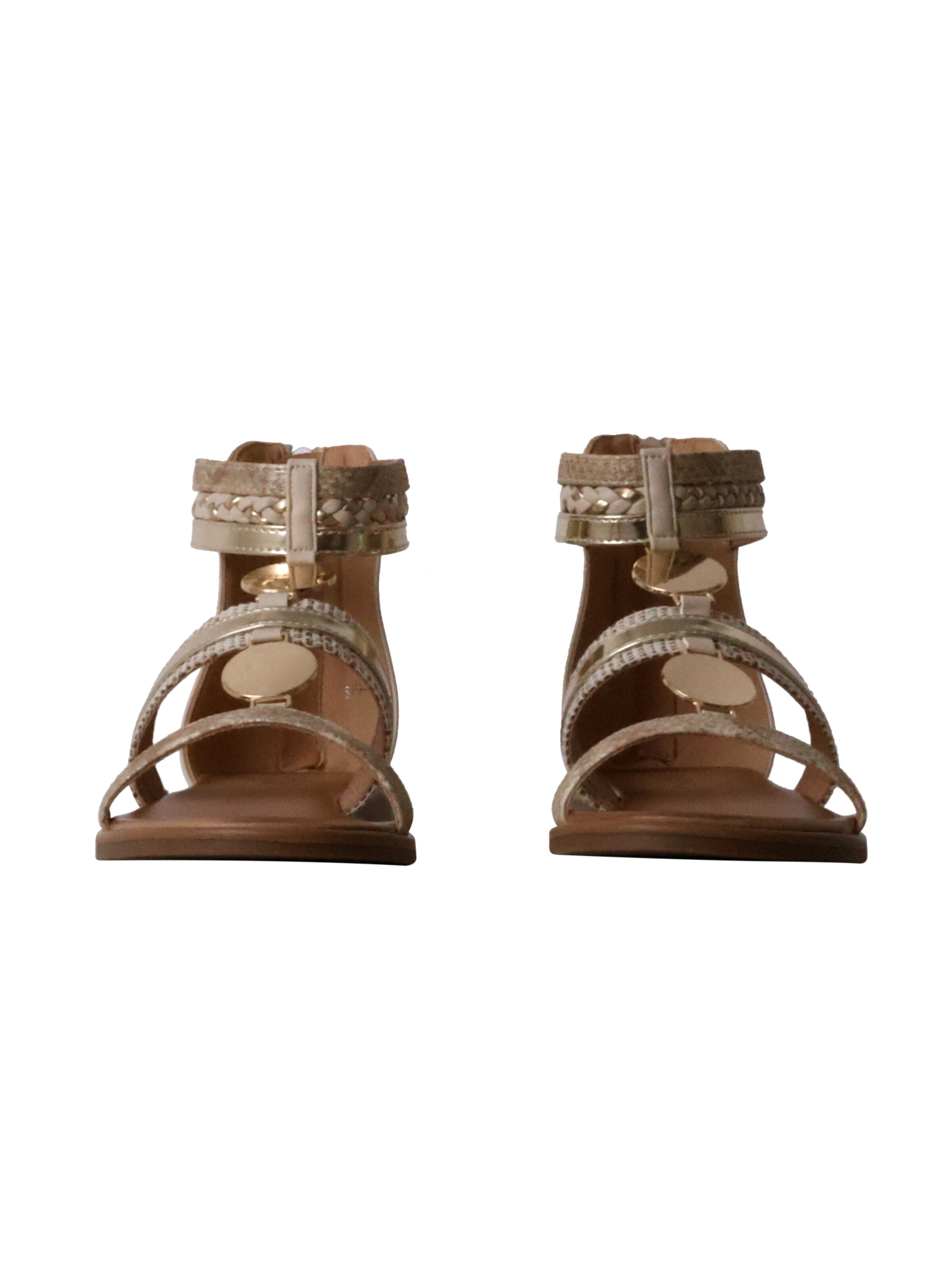 Sixth Sense Sandaal 'Flache Sandalen mit Reißverschluss' in Beige