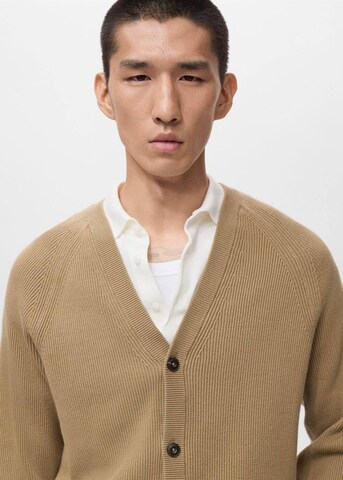 MANGO MAN Strickjacke 'Hodei' in Beige