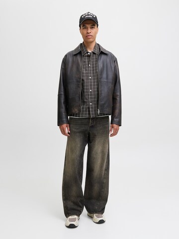 JACK & JONES Comfort fit Button Up Shirt 'JORAustin' in Brown