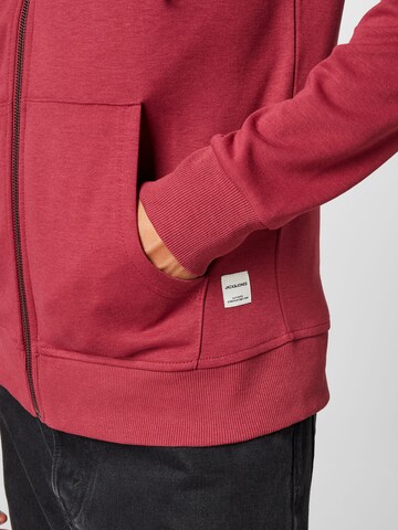 JACK & JONES Zip-Up Hoodie in Red