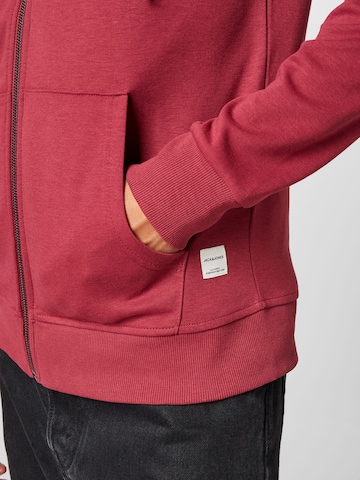 JACK & JONES Zip-Up Hoodie in Red