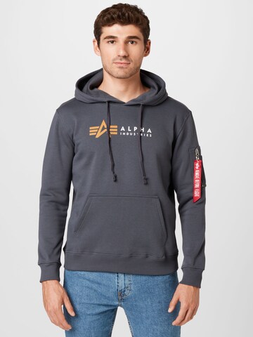 Sweat-shirt ALPHA INDUSTRIES en gris : devant