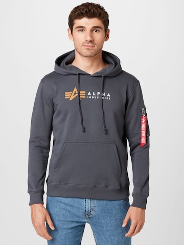 Felpa di ALPHA INDUSTRIES in grigio: frontale