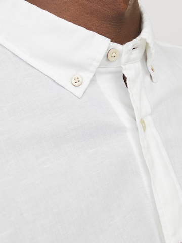 JACK & JONES Slim fit Button Up Shirt 'SUMMER' in White