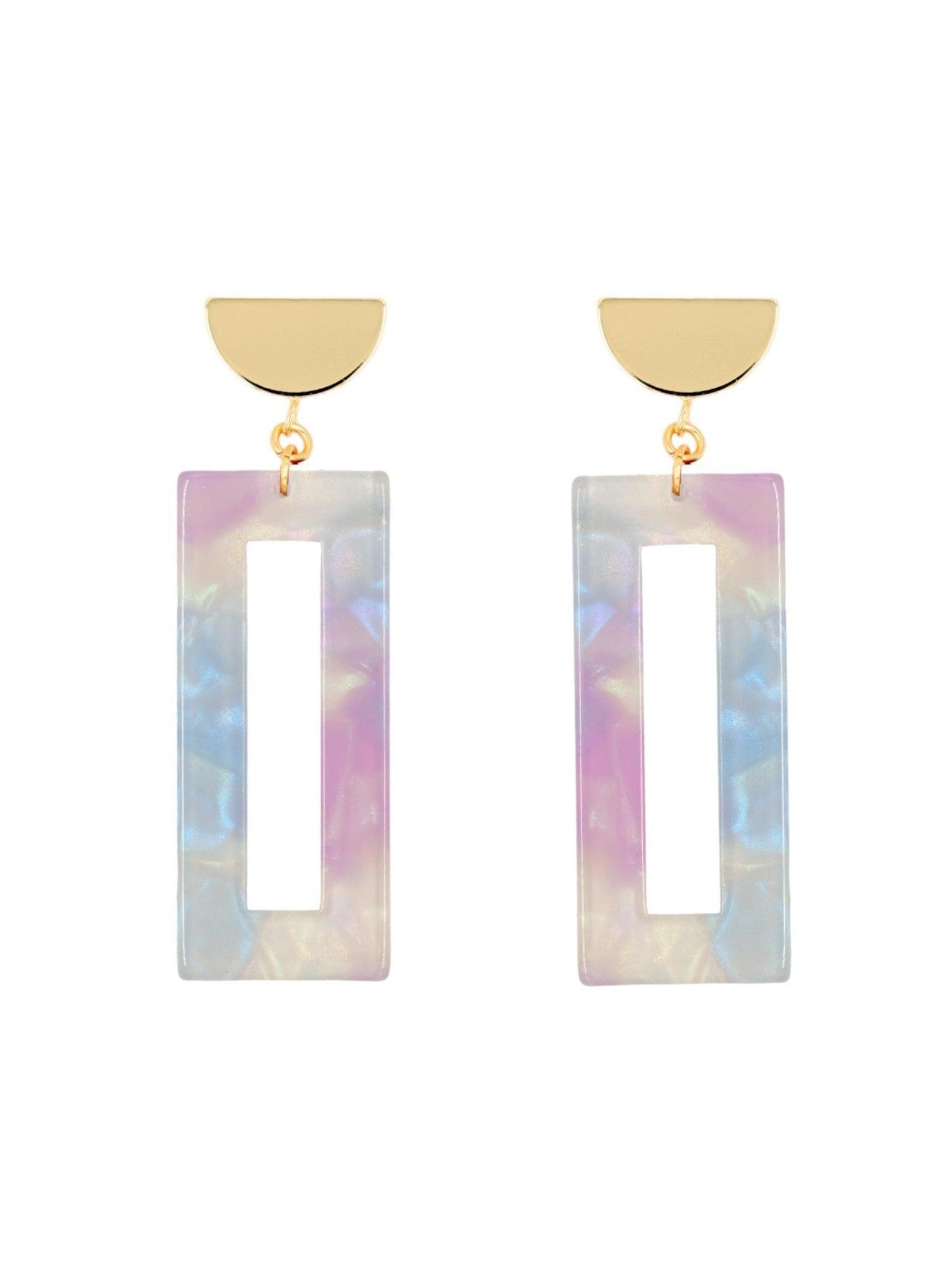 Fräulein Wunder Earrings 'Acetat Akane' in Purple: front