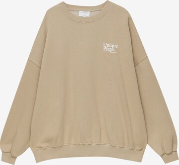 Pull&Bear Sweatshirt in Beige: front