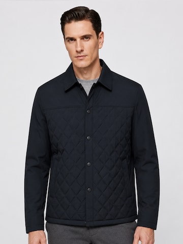 ALLTHEMEN Winter Jacket 'Rautenstich' in Blue: front
