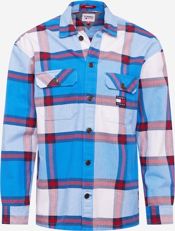 Tommy Jeans Regular fit Button Up Shirt in Blue: front