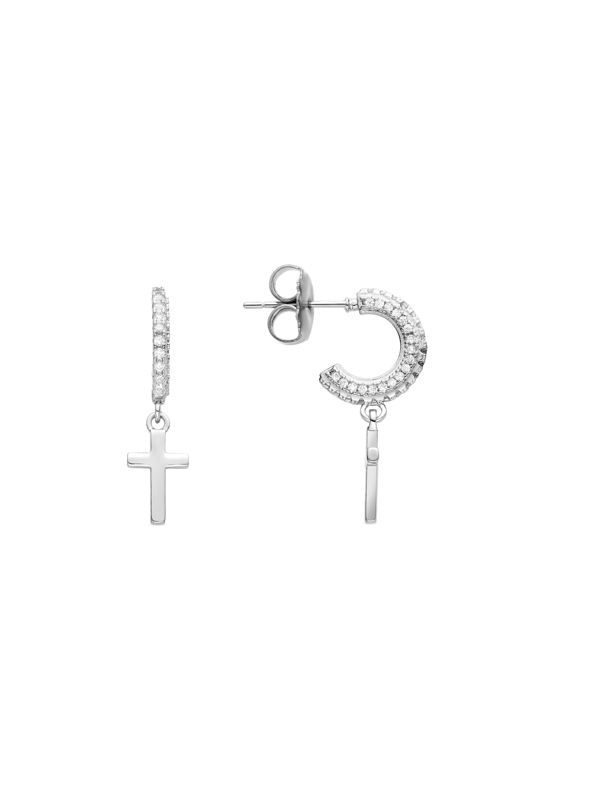 Luxenter Earrings 'Cruz' in Silver: front
