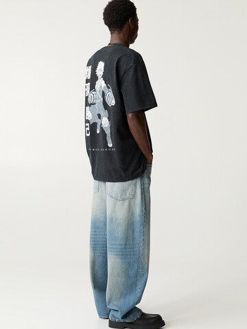 T-Shirt 'MY HERO' Pull&Bear en gris