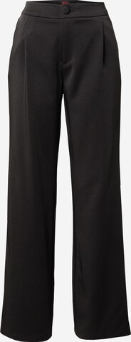 Misspap Wide leg Pleat-front trousers in Black: front