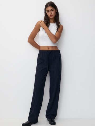 Pull&Bear Loosefit Kalhoty – modrá