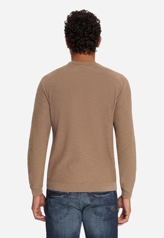 No Excess Sweater 'Slub' in Brown