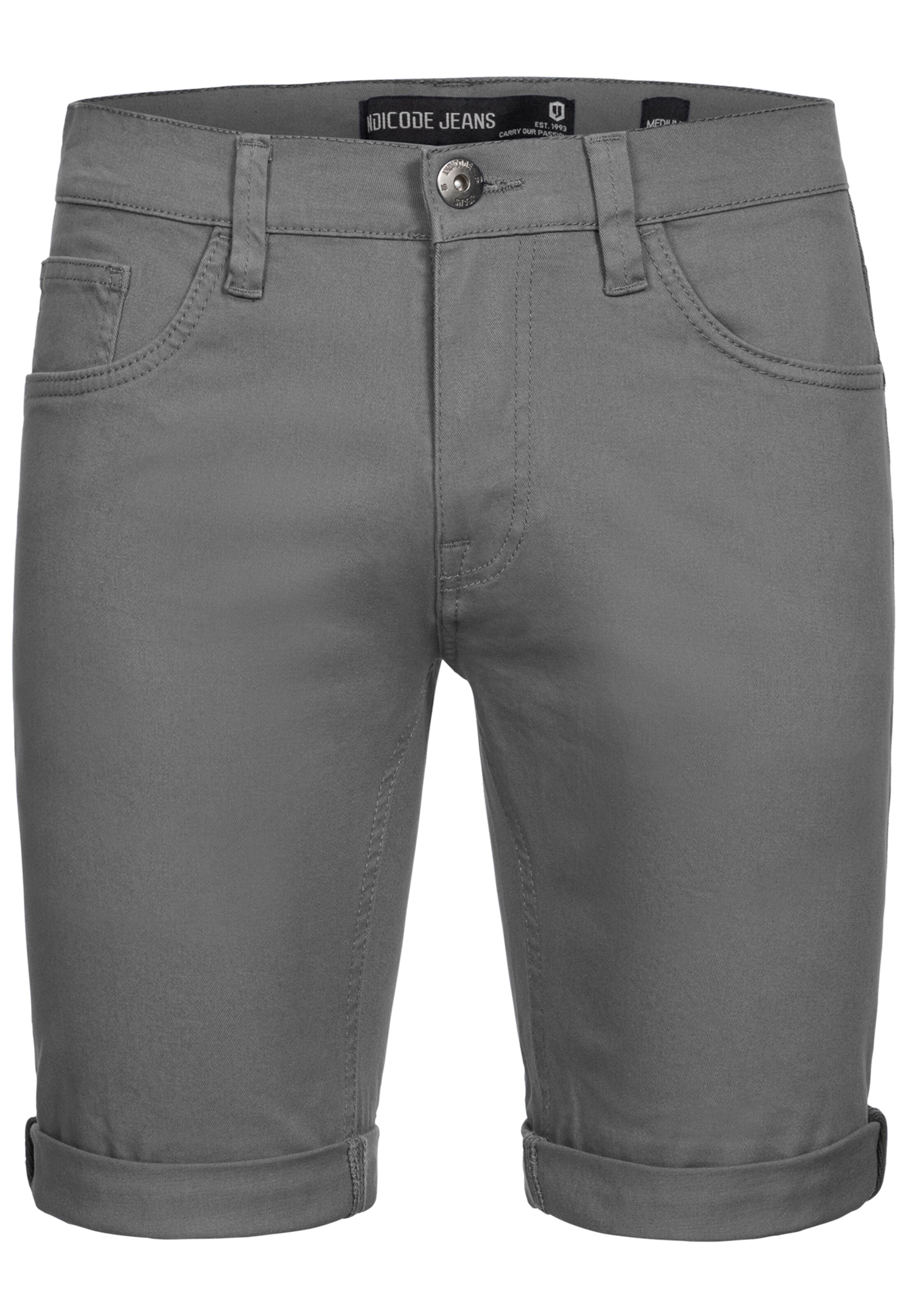 INDICODE JEANS Shorts 'Villeurbanne' in Grau: Vorderseite