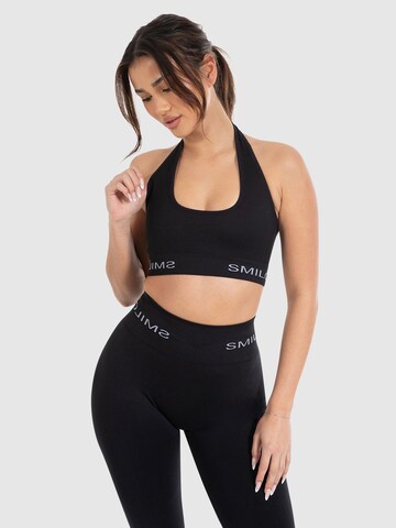 Smilodox Bralette Sports Top 'Azura' in Black: front