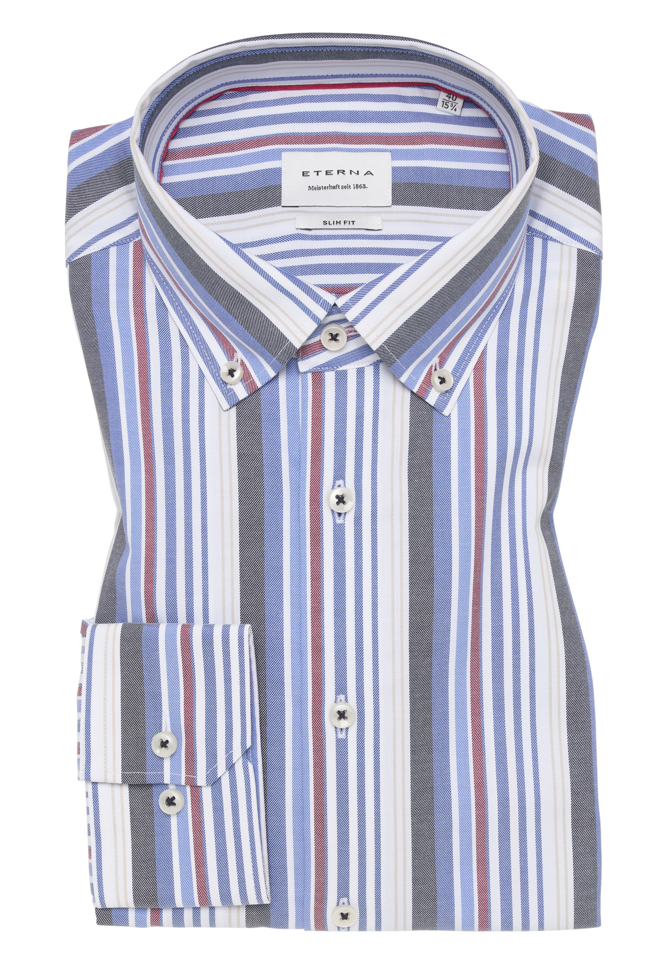 ETERNA Slim fit Button Up Shirt in Blue