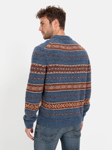 CAMEL ACTIVE Rundhals Pullover mit Kontraststreifen in Blau