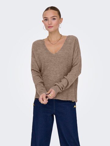 JDY Sweater 'JDYELANORA' in Brown: front