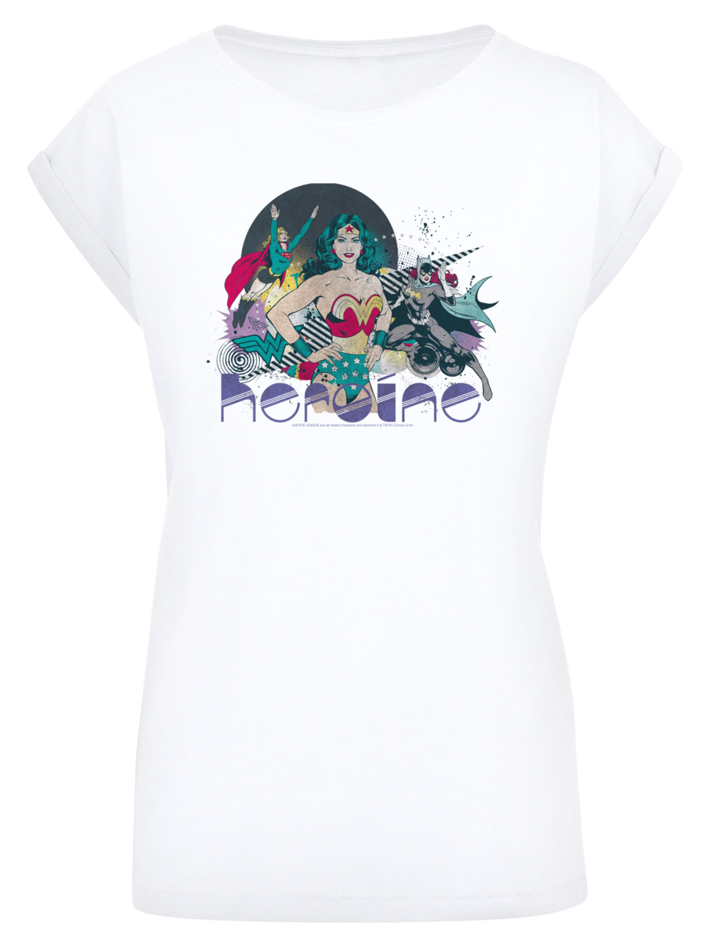 T-shirt 'DC Comics Justice League Heroine' F4NT4STIC en blanc : devant