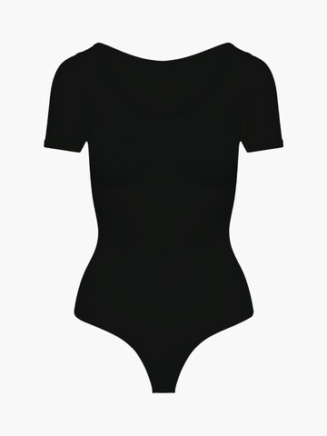 cfab by creamy fabrics Shapingbody 'T-Shirt Bodysuit Sculpting Shapewear mit String' in Zwart