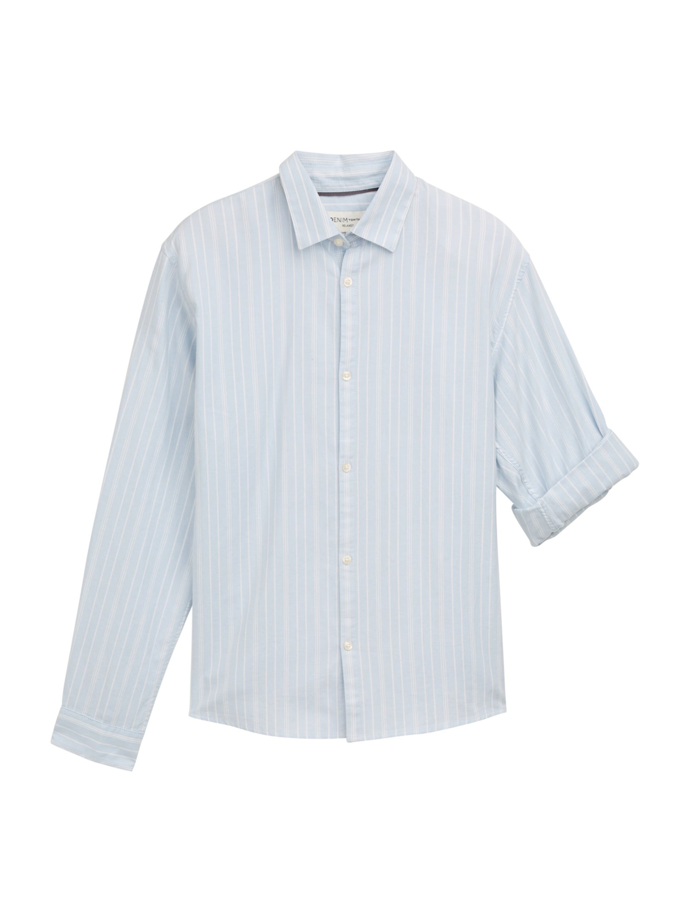 TOM TAILOR DENIM Chemise en bleu clair / blanc, Vue avec produit