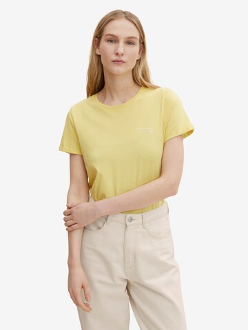 T-shirt TOM TAILOR en jaune : devant