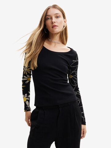 Desigual - Camiseta en negro: frente