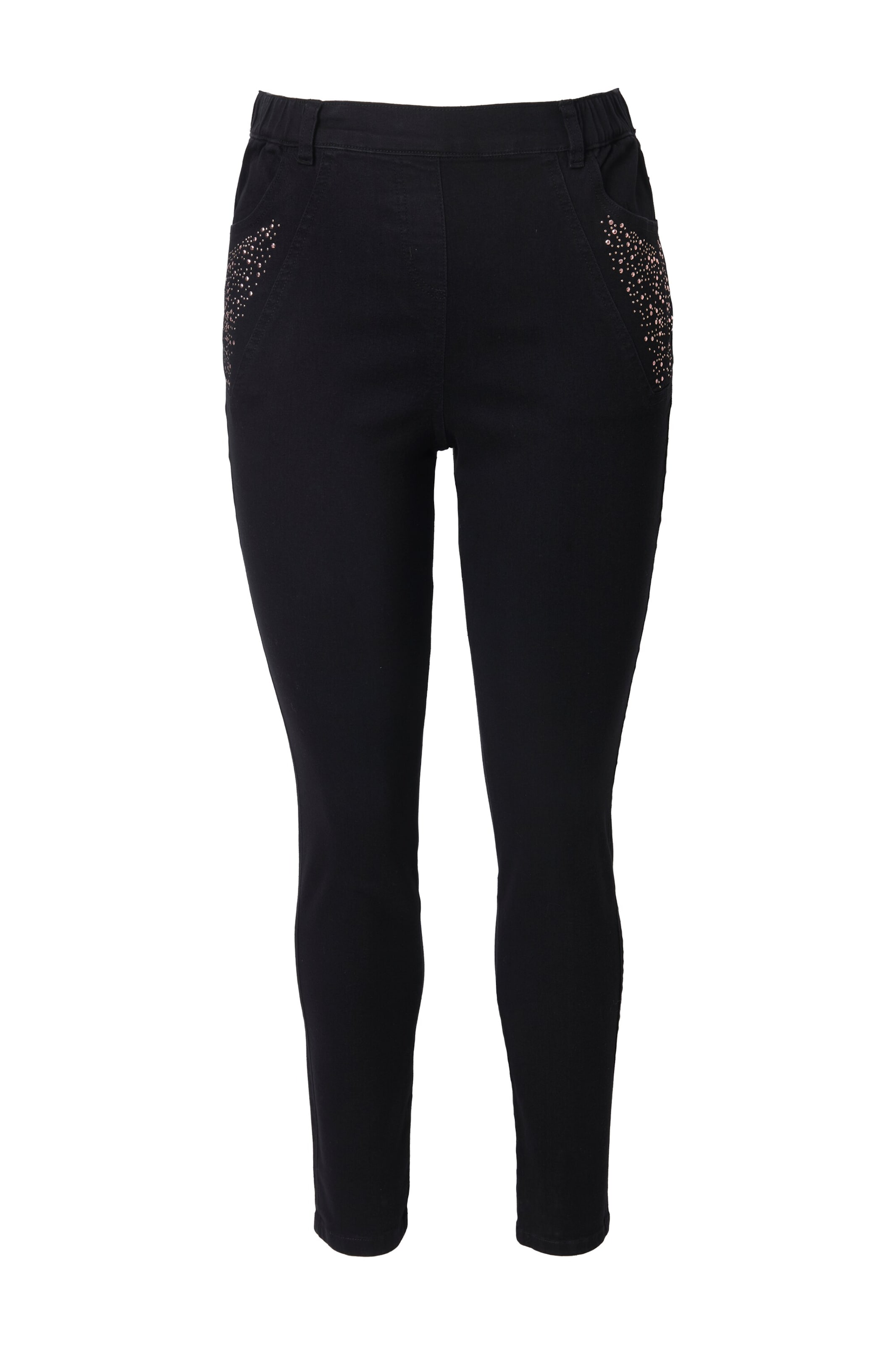 Ulla Popken Slimfit Jeans in Schwarz: Vorderseite