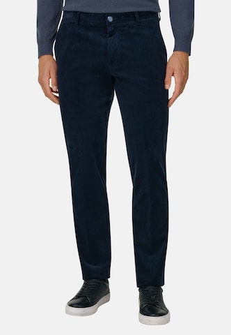 Boggi Milano Slim fit Chino trousers in Blue: front