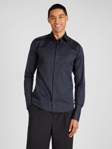ETON Slim fit Button Up Shirt in Black: front