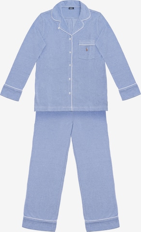 Polo Ralph Lauren Pyjama ' Knit Oxford ' in Blau: Vorderseite