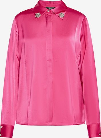 Camicia da donna di faina in rosa: frontale