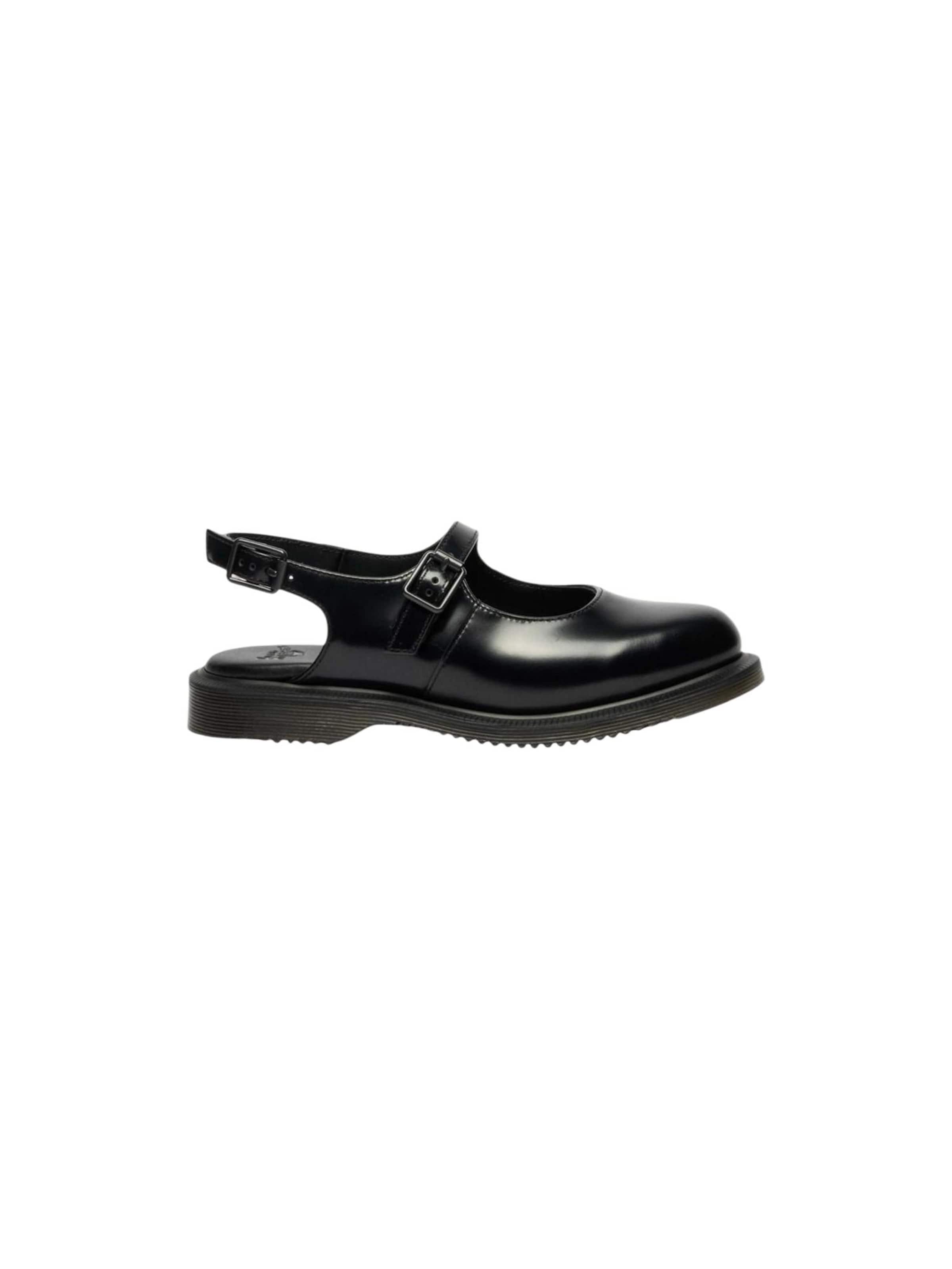 Dr. Martens Sandaal 'Madaline Black Polished Smooth 42132001' in Zwart: voorkant