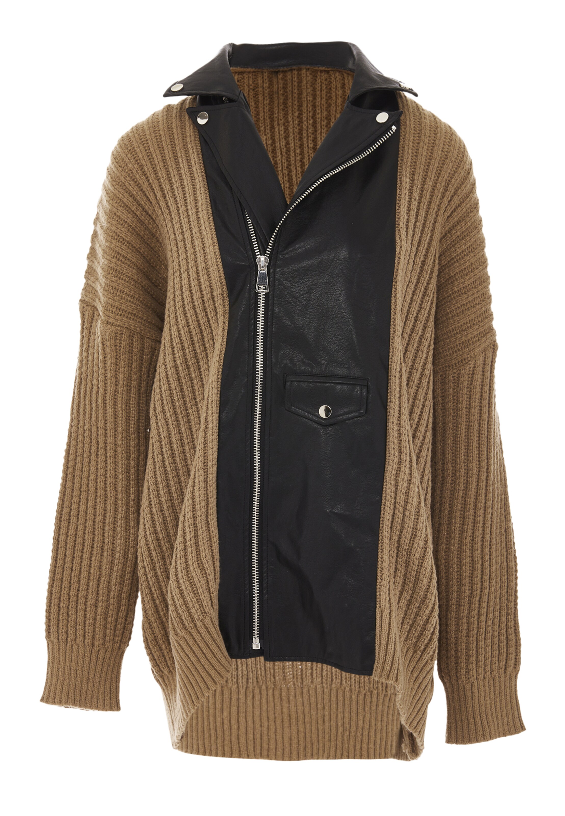 NAEMI Strickjacke in Braun: Vorderseite