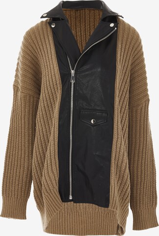 NAEMI Knit Cardigan in Brown: front