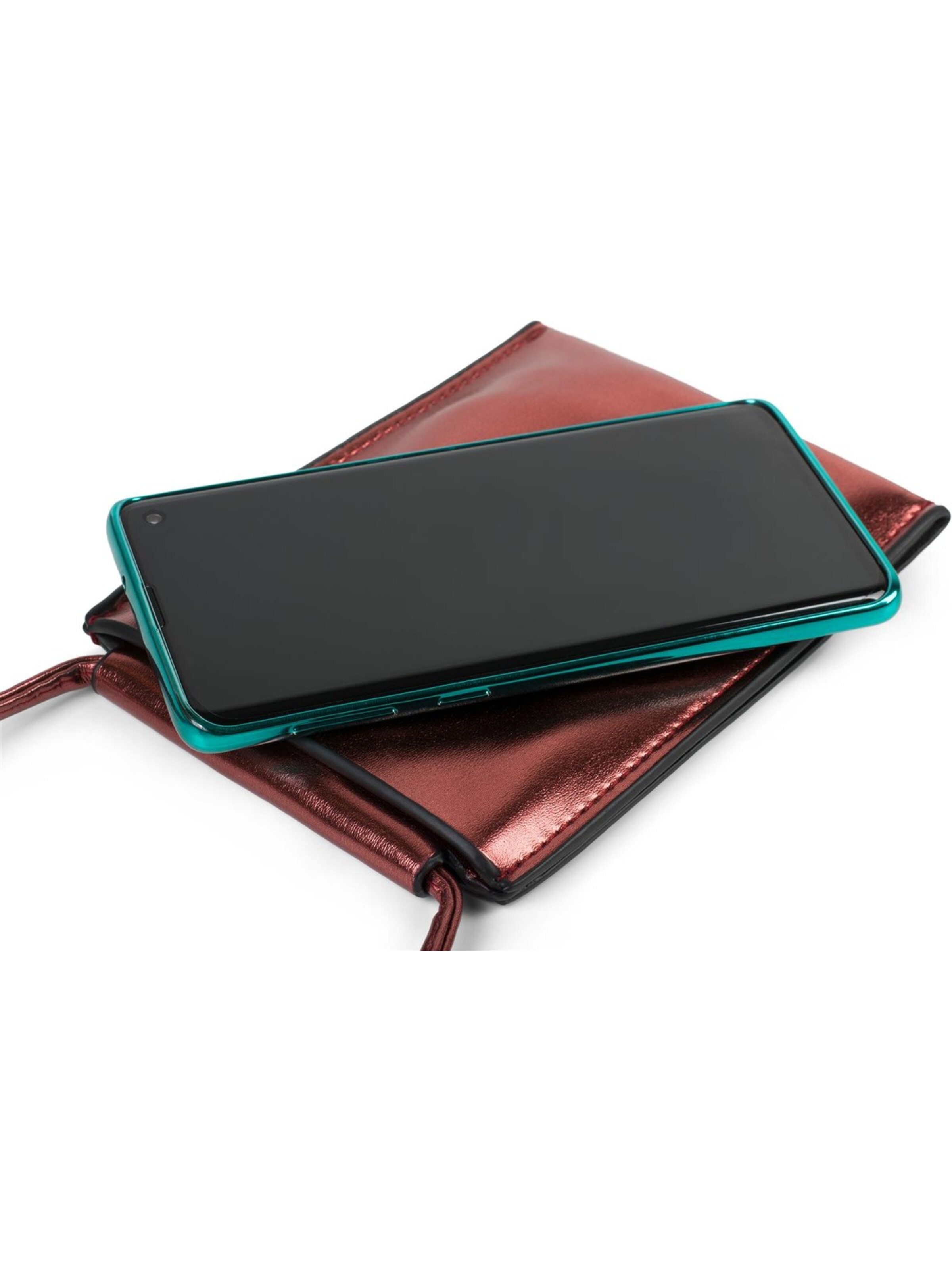 styleBREAKER Umhängetasche 'Handy Umhängetasche Metallic'‌‌ in Rot