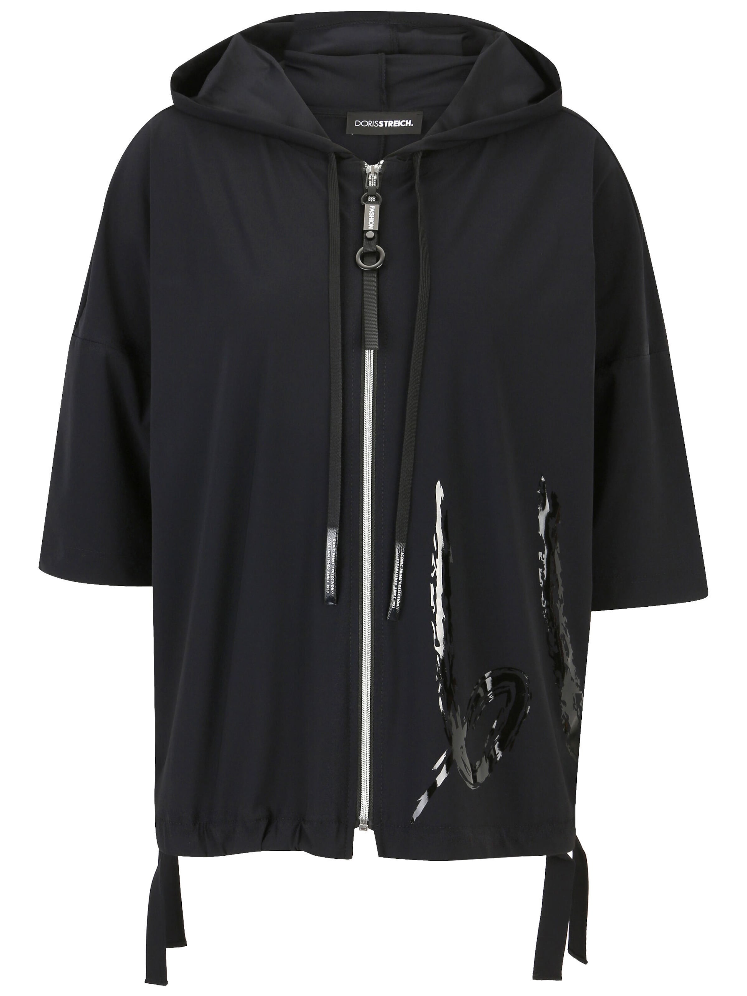Doris Streich Sweatjacke in Schwarz: Vorderseite