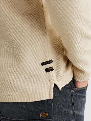 PME Legend Regular fit Overhemd 'Henley T-shirt with long sleeves' in Beige