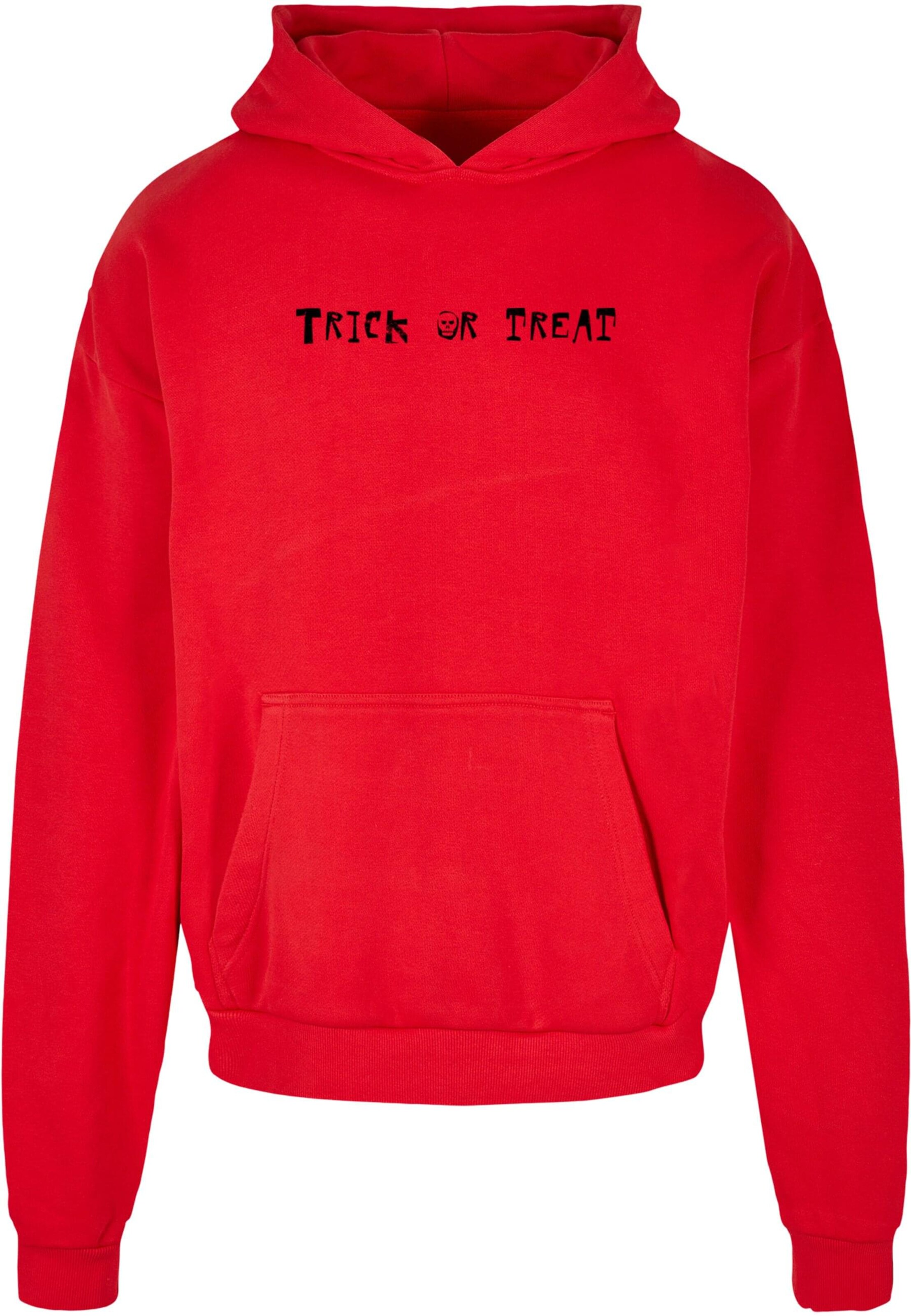 Merchcode Sweatshirt 'Halloween - Trick or Treat' in Rood: voorkant