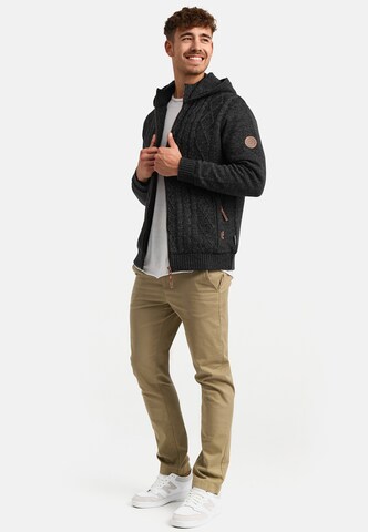 INDICODE JEANS Gebreid vest 'INRandolph' in Zwart