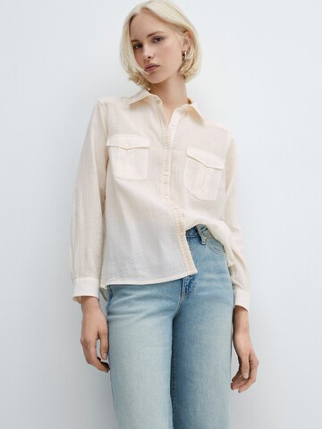 MANGO Blus 'BONNIE' i vit: framsida