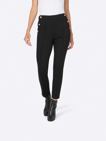 Coupe slim Pantalon heine en noir : devant