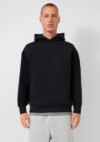 Sweat-shirt QS en noir : devant