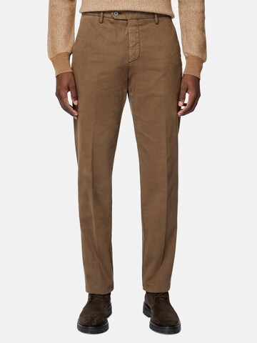 Slimfit Pantaloni con piega frontale di Boggi Milano in marrone: frontale